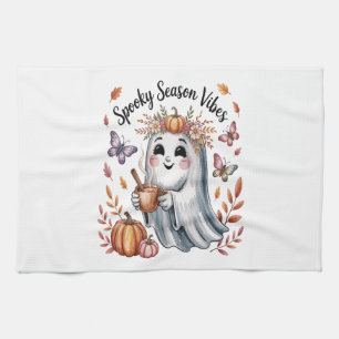 Spooky Season Vibes Ghost Tea Towel