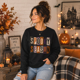 Spooky Season Vintage Block Letters Sweatshirt