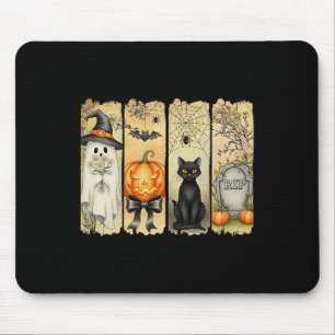 Spooky Season Vintage Halloween Ghost Pumpkin Coqu Mouse Mat