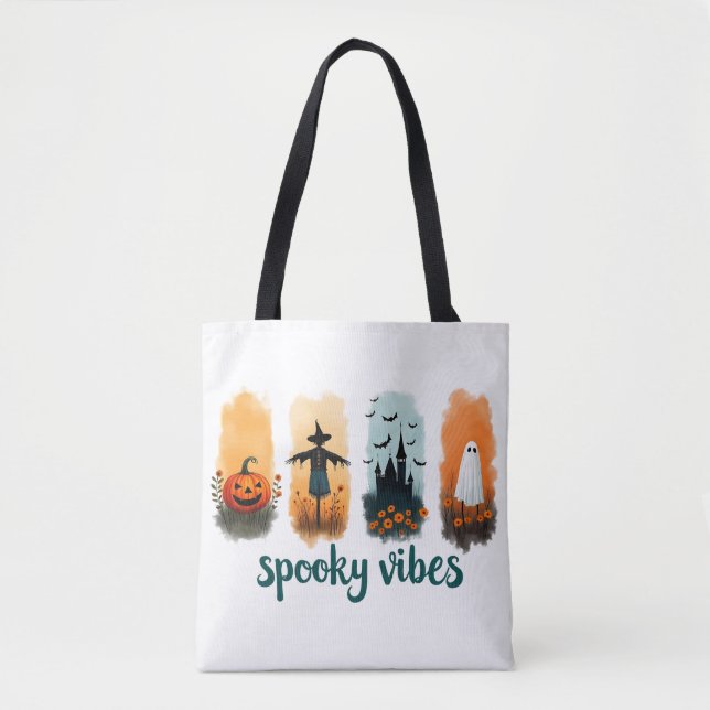 Spooky Season, Vintage Halloween Ghost  Tote Bag (Front)