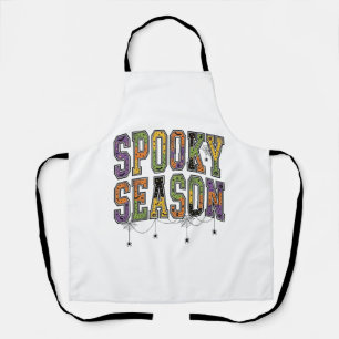Spooky Season Vintage Halloween Typography Design_ Apron