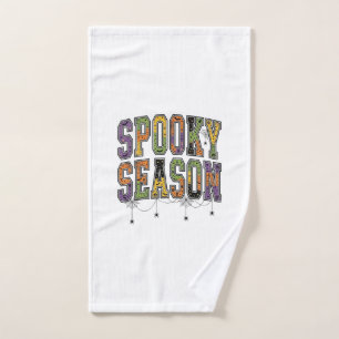 Spooky Season Vintage Halloween Typography Design_ Hand Towel