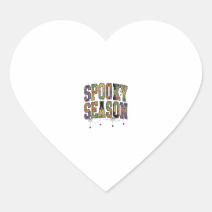 Spooky Season Vintage Halloween Typography Design_ Heart Sticker