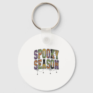 Spooky Season Vintage Halloween Typography Design_ Key Ring