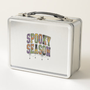 Spooky Season Vintage Halloween Typography Design_ Metal Lunch Box
