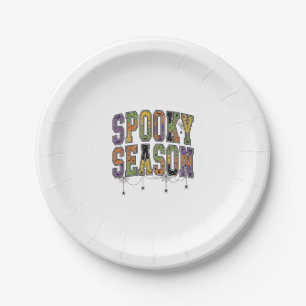 Spooky Season Vintage Halloween Typography Design_ Paper Plate