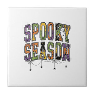 Spooky Season Vintage Halloween Typography Design_ Tile
