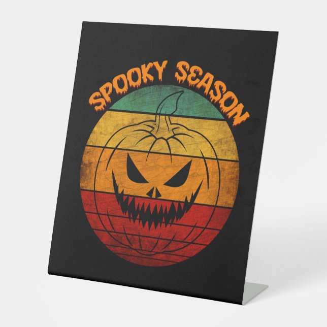 Spooky Season Vintage Pedestal Sign (Front)