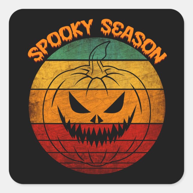 Spooky Season Vintage Square Sticker (Front)