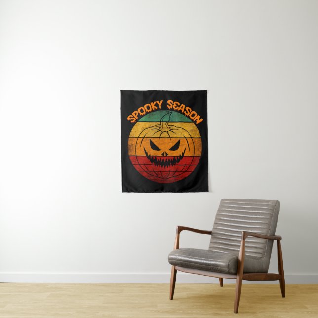 Spooky Season Vintage Tapestry (In Situ)