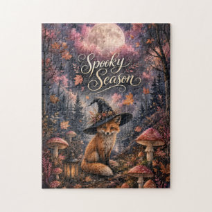 Spooky Season – Witch Fox Autumn Forest Jigsaw Puzzle