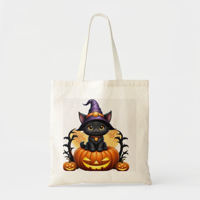 Spooky Season Witchy Tote Bag – Minimal Halloween  (Front)