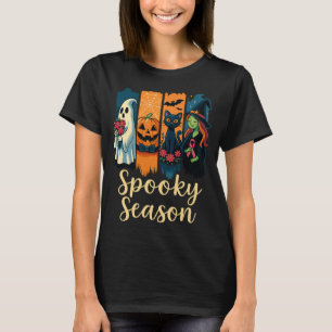 Spooky Season with Pink Ribbon Halloween Awareness T-Shirt