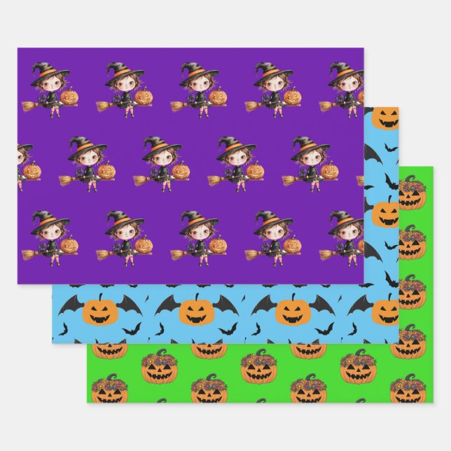 Spooky Season Wrap Halloween Wrap Witchy Wrap Wrapping Paper Sheet (Set)