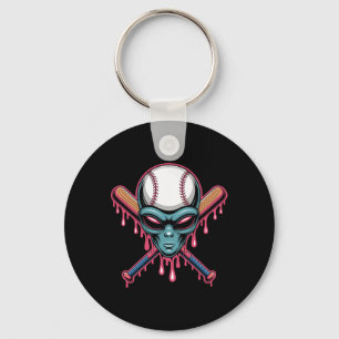 Spooky Sell T Alien Halloween Scary Drip Ice Cream Key Ring