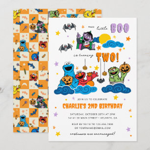 Spooky Sesame Street Halloween Birthday Invitation