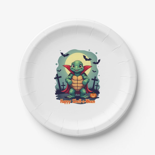 Spooky Shell Surprise Turtle Paper Plate (Front)