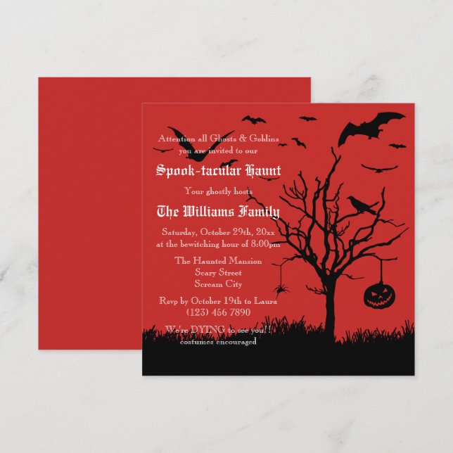 Spooky Silhouettes Halloween Invitation (Front/Back)