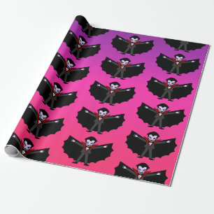 Spooky Silly funny Cartoon Dracula Vampire Wrapping Paper