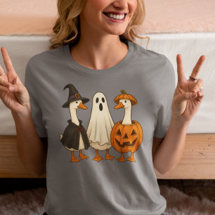 Spooky Silly Goose Halloween Witch  Tri-Blend Shirt