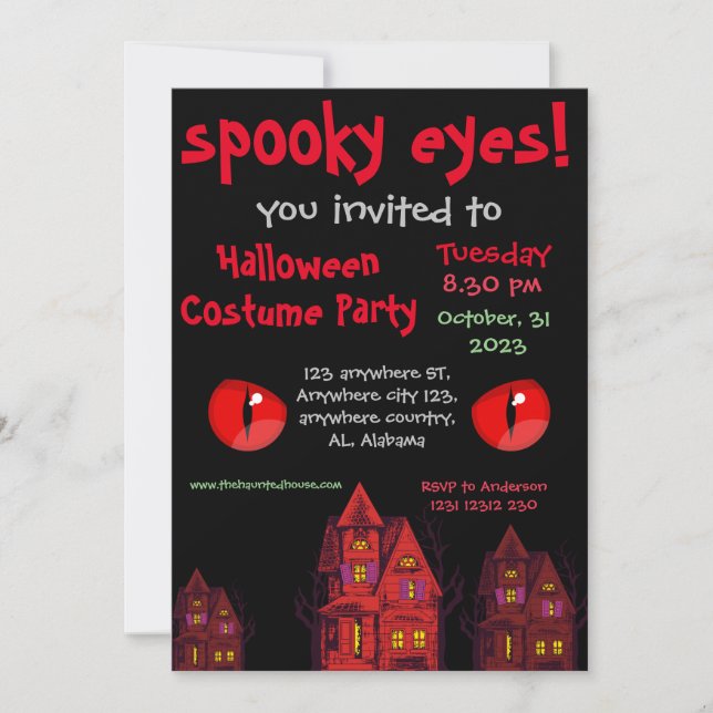 Spooky | Simple halloween Adult party invitation (Front)
