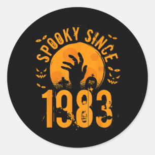 Spooky Since 1983 Halloween Bday Gifts 40th Classic Round Sticker