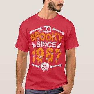 Spooky Since 1987 Scary Skeleton 35th Birthday Hal T-Shirt