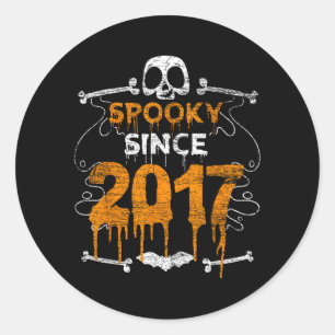 Spooky Since 2017 Halloween Bday Gifts 5th Classic Round Sticker