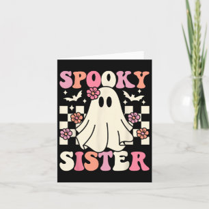 Spooky Sister Halloween Ghost Costume Retro Groovy Card