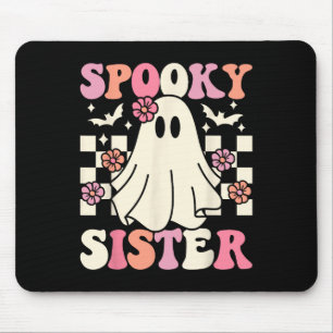 Spooky Sister Halloween Ghost Costume Retro Groovy Mouse Mat