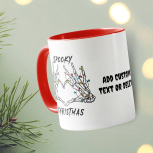 Spooky Skeleton Christmas Love  Spooky Vibes Red Mug