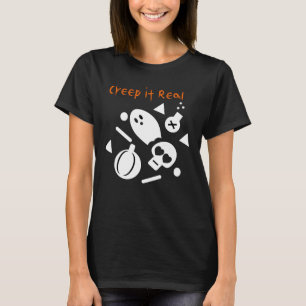 Spooky Skeleton Confetti Creep It Real T-Shirt