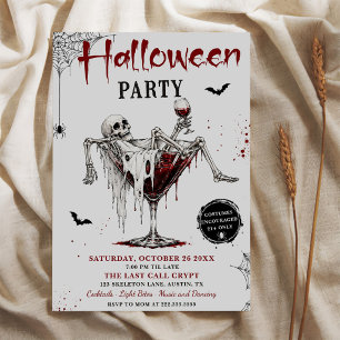 Spooky Skeleton Halloween Party Invitation