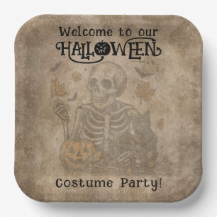 Spooky Skeleton Halloween Party   Paper Plate