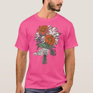 Spooky Skeleton Hand Floral Skull Costume Hallowee T-Shirt