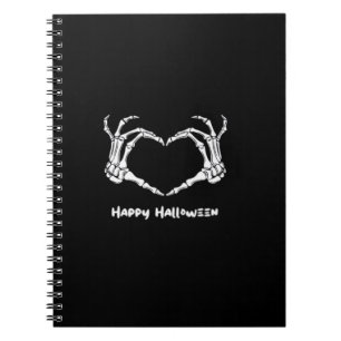Spooky Skeleton Hand Heart With "Happy Halloween" Notebook