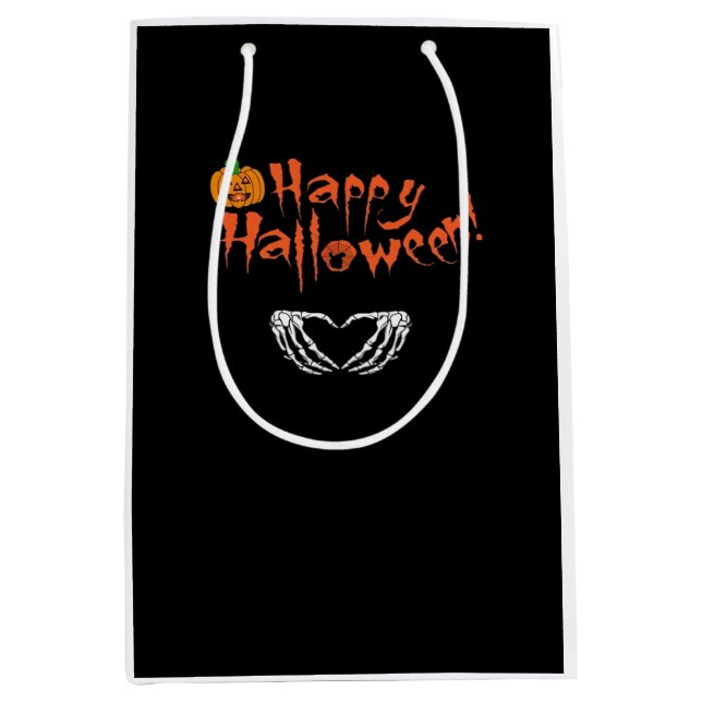 Spooky Skeleton Hands. Happy Halloween.  Medium Gift Bag (Front)