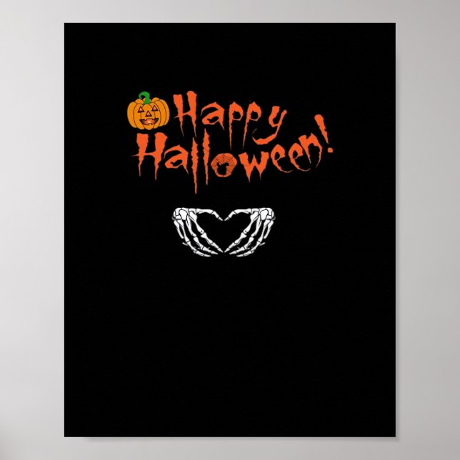 Spooky Skeleton Hands. Happy Halloween.  Poster (Front)