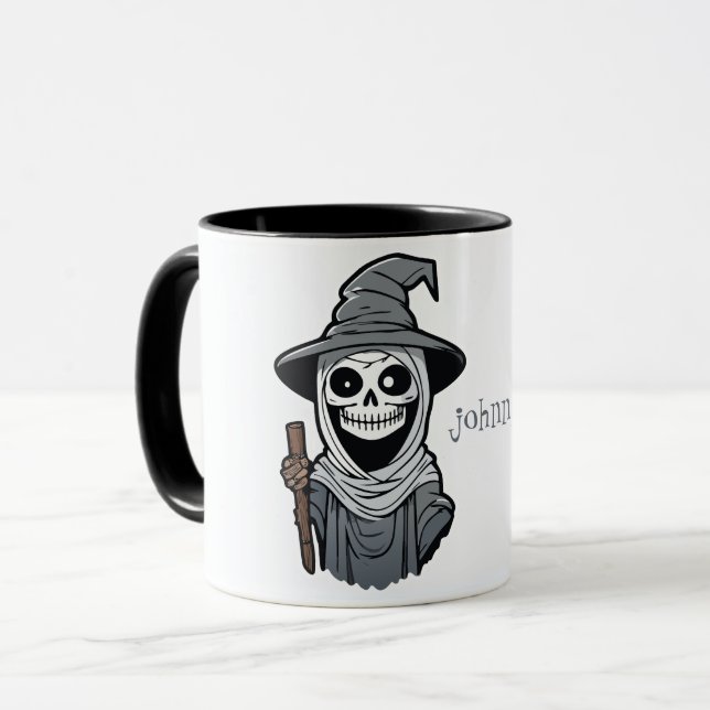 Spooky Skeleton Mage Mug (Front Left)
