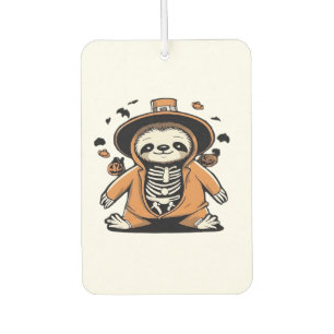Spooky skeleton sloth trick or treating Classic T- Car Air Freshener
