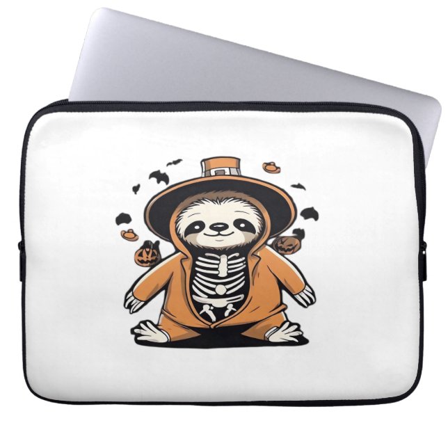 Spooky skeleton sloth trick or treating Classic T- Laptop Sleeve (Front)