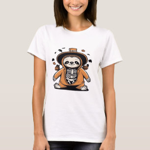 Spooky skeleton sloth trick or treating Classic T- T-Shirt