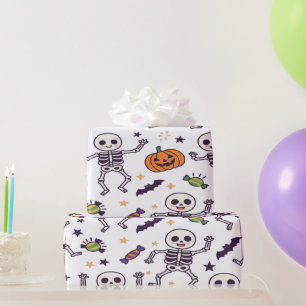 Spooky Skeleton Vibes for Halloween Wrapping Paper