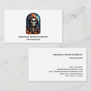 Spooky Skeleton with Evil Pumpkins Business Card