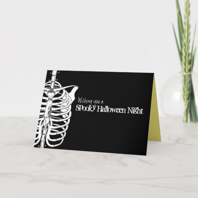 Spooky Skeleton X-Ray Halloween Card (Front)