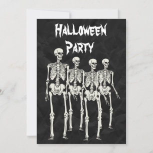 Spooky Skeletons Halloween Party Invitation