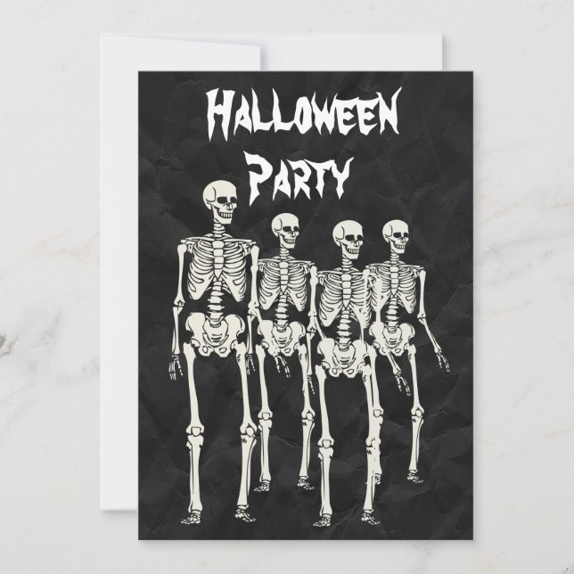 Spooky Skeletons Halloween Party Invitation (Front)