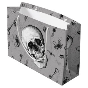 Spooky Skull and Bugs Halloween Large Gift Bag