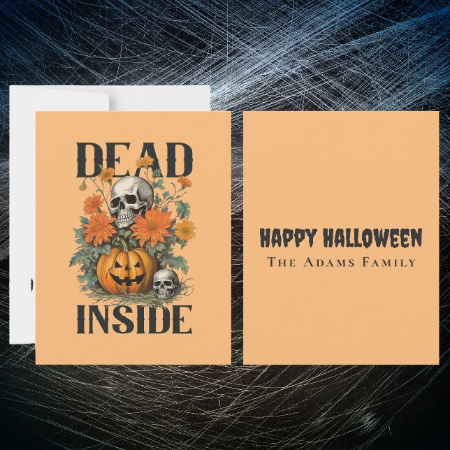 Spooky Skull and Pumpkin Personalised Halloween Card (Creator Uploaded)
