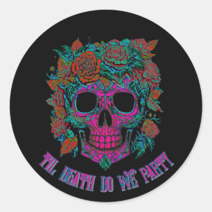 Spooky Skull Day of the Dead halloween bones Classic Round Sticker